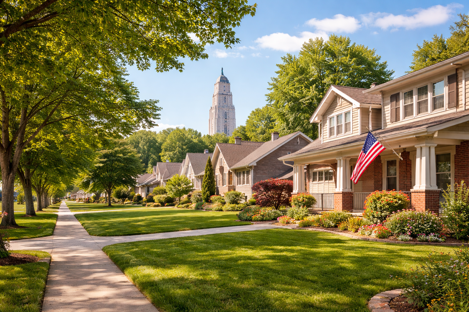 Lincoln-Nebraska-Neighborhood-with-Capitol-in-Background