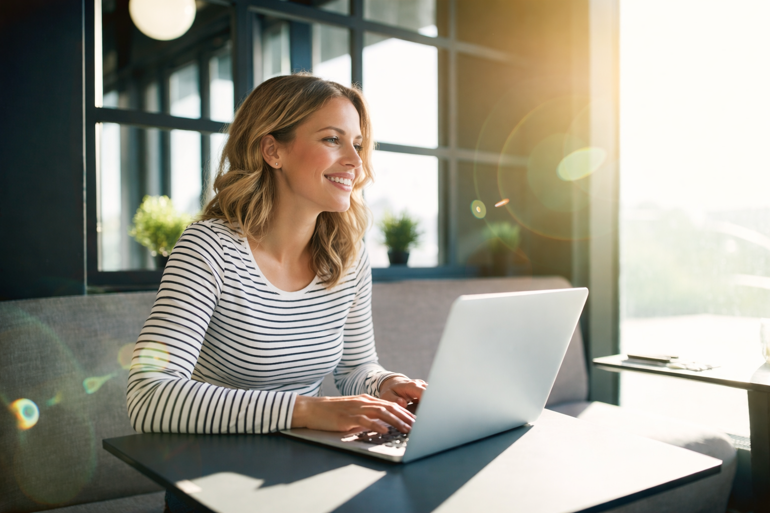 Professional workspace showing website planning and project review