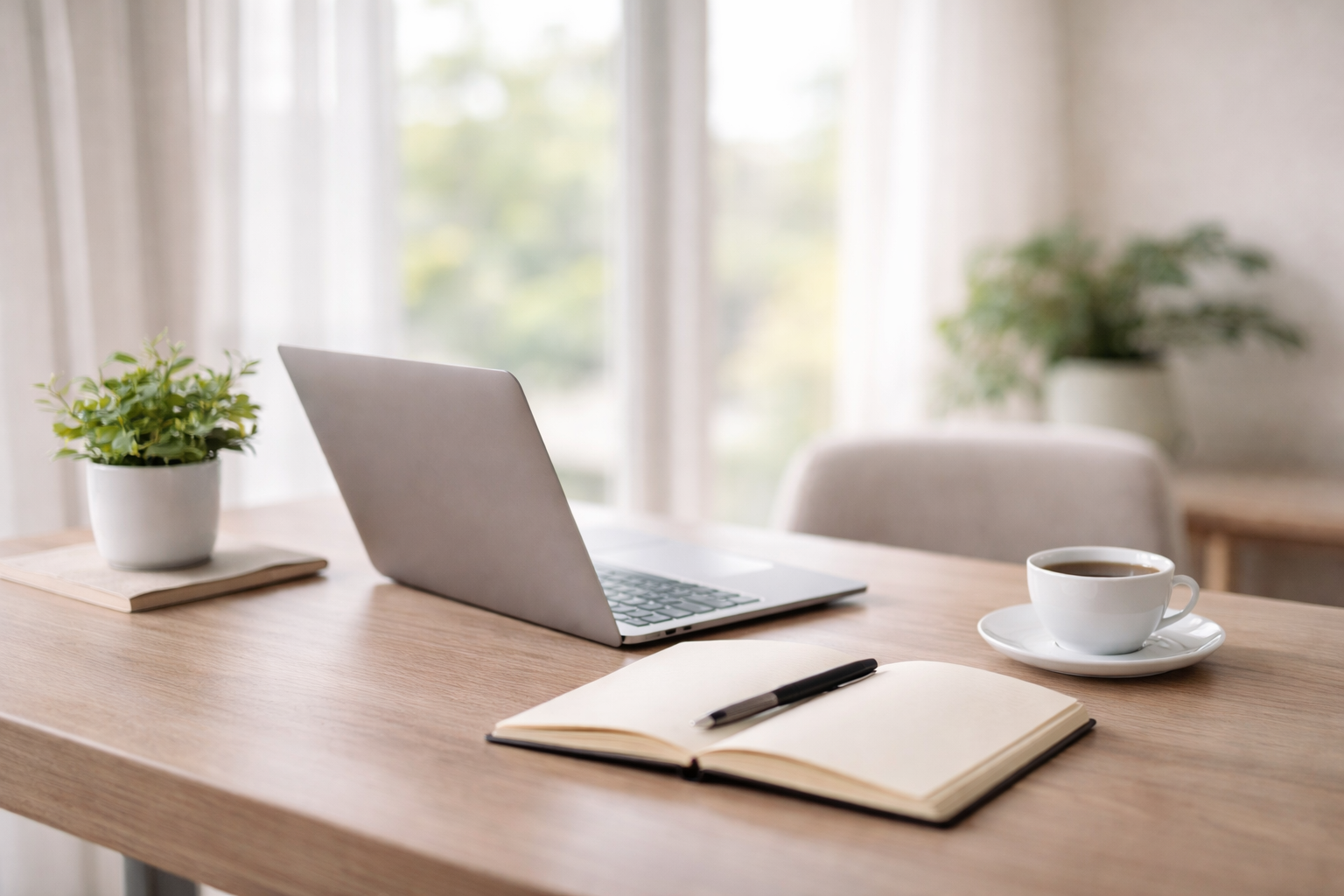 laptop-on-desk-with-notebook-and-pen
