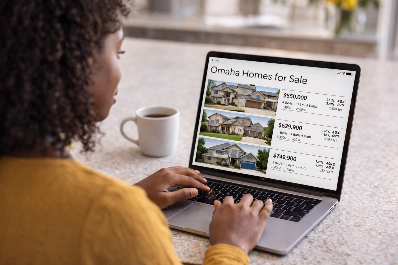 woman-researching-omaha-homes-for-sale